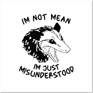 OPOSSUM QUOTES - I'm Not Mean, I'm Just Misunderstood Posters and Art